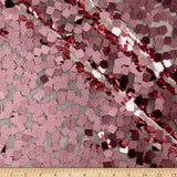 Mauve Square Dazzle on Mesh Sequin Fabric