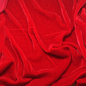 Red Silk Velvet Fabric