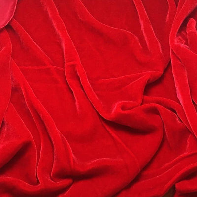 Red Silk Velvet Fabric