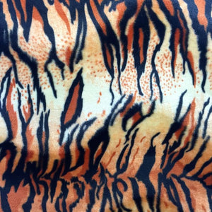 Orange Velboa Fur Tiger Animal Short Pile Fabric