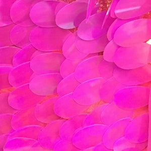 Pink Big Dot Large Paillette Sequin on Mesh Fabric