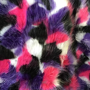 Mulitcolor 6 Mountain Faux Fake Fur Long Pile Fabric