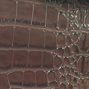 Dark Brown Alligator Vinyl Fabric