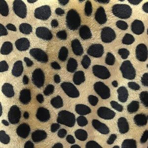 Taupe Velboa Fur Dalmatian Dog Animal Short Pile Fabric