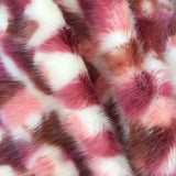 Violet Brown White Versicolor Faux Fur Fabric