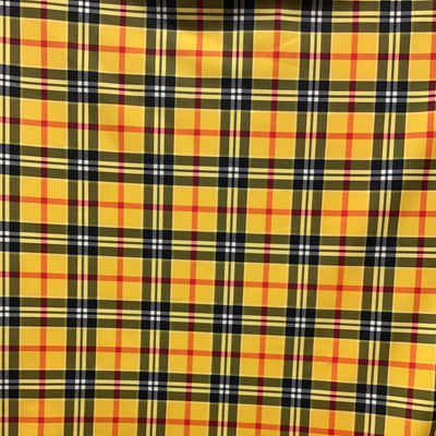 Yellow Red Plaid Spandex Fabric