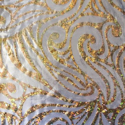 Silver Gold Mystique Swirl Stretch Spandex