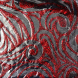 Silver Red Mystique Swirl Stretch Spandex