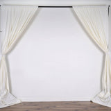 10 Ft x 10 Ft Ivory Polyester Backdrop Drapes Curtains 2 Panels 5x10