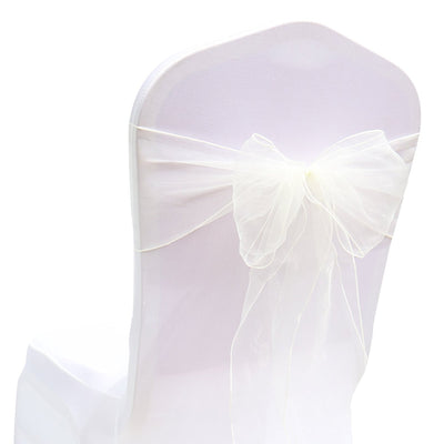 (12 Pack) Ivory Organza Sash