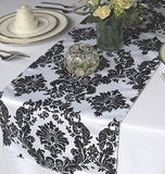 Black and White Taffeta Damask Runner