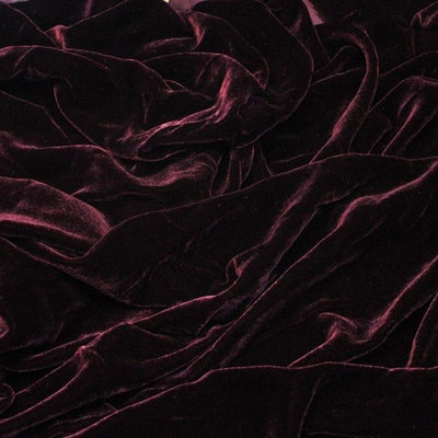 Dark Burgundy Silk Velvet Fabric