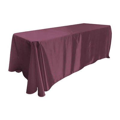 Eggplant Bridal Satin Rectangular Tablecloth 90 x 132