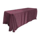 Eggplant Bridal Satin Rectangular Tablecloth 90 x 132"