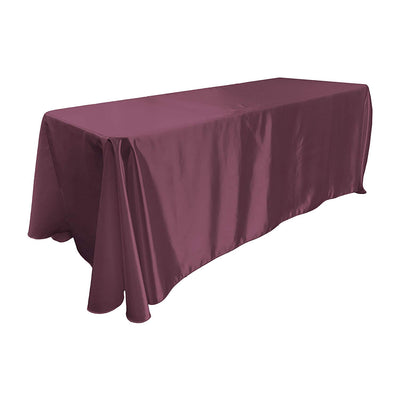 Eggplant Bridal Satin Rectangular Tablecloth 90 x 156