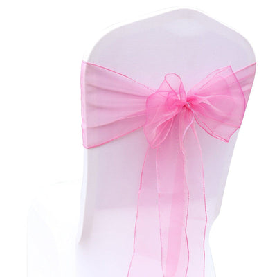 (12 Pack) Fuschia Organza Sash