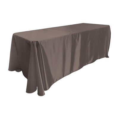 Charcoal Bridal Satin Rectangular Tablecloth 90 x 132