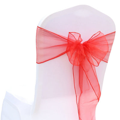 (12 pack) Red Organza Sash