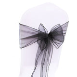 (12 Pack) Black Organza Sash