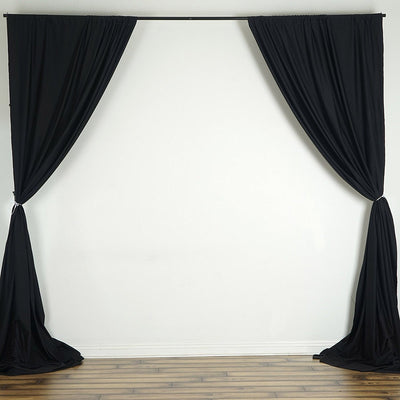 10 Ft x 10 Ft Black Polyester Backdrop Drapes Curtains 2 Panels 5x10