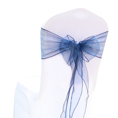 (12 Pack) Navy Blue Organza Sash