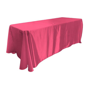 Fuchsia Bridal Satin Rectangular Tablecloth 90 x 132"