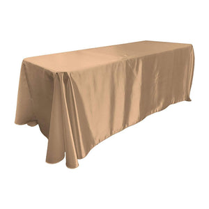 Taupe Bridal Satin Rectangular Tablecloth 90 x 132"