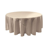 Silver Bridal Satin Round Tablecloth 108"