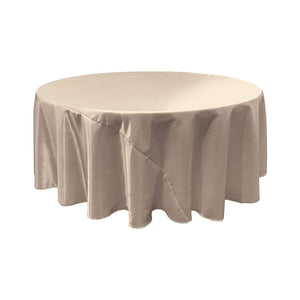 Silver Bridal Satin Round Tablecloth 132"