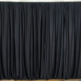 10 Ft x 10 Ft Black Polyester Backdrop Drapes Curtains 2 Panels 5x10