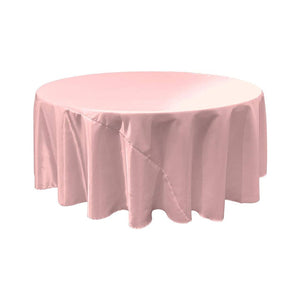 Light Pink Bridal Satin Round Tablecloth 132"