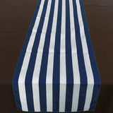 Navy Poly Cotton Stripe Runner