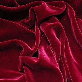 Dark Red Silk Velvet Fabric