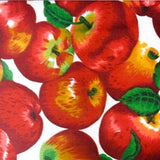 Apple Packed on White Poly Cotton Fabric