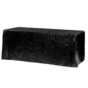 Black Glitz Sequin Rectangular Tablecloth 90 x 156"