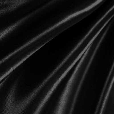 Black Poly  Satin Fabric