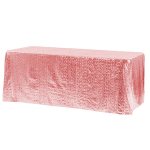 Blush Glitz Sequin Rectangular Tablecloth 90 x 156"