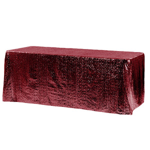 Burgundy Glitz Sequin Rectangular Tablecloth 90 x 156"