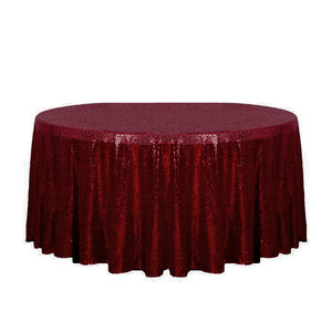 120" Burgundy Glitz Sequin Round Tablecloth