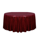 132" Burgundy Glitz Sequin Round Tablecloth