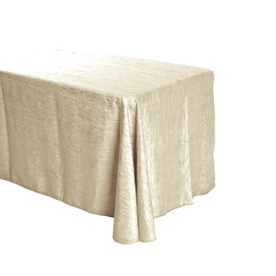 Champagne Crinkle Crushed Taffeta Rectangular Tablecloth 90 x 132