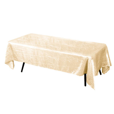 Champagne Crinkle Crushed Taffeta Rectangular Tablecloth 60 x 126