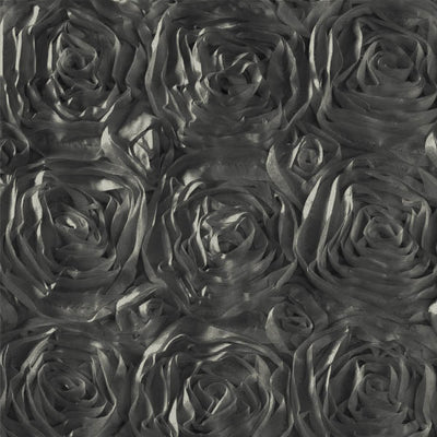 Rosette Satin Charcoal Fabric