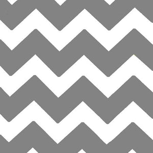 Chevron Gray and White Poly Cotton Fabric