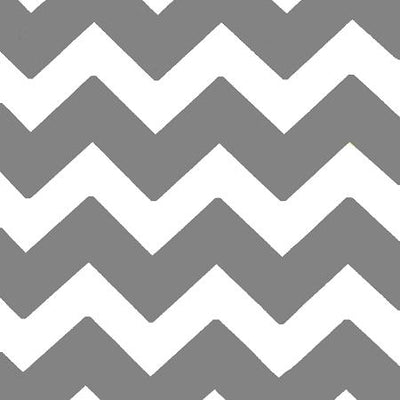 Chevron Gray and White Poly Cotton Fabric