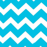 Chevron Turquoise and White Poly Cotton Fabric