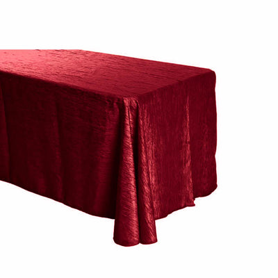 Cranberry Crinkle Crushed Taffeta Rectangular Tablecloth 90 x 132