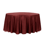 120" Cranberry Crinkle Crushed Taffeta Round Tablecloth