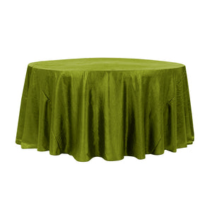 132" Lime Crinkle Crushed Taffeta Round Tablecloth