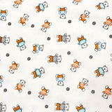 Orange Bears Flannel Cotton Fabric